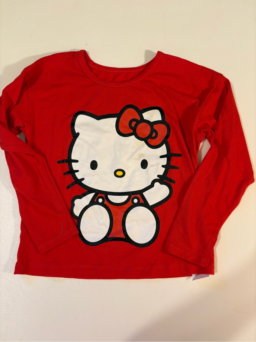 Hello Kitty Red Long Sleeve Tee with White Graphic